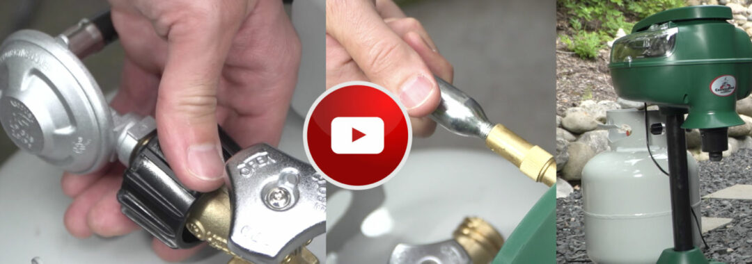 Bildserien visar hur du byter gasolbehållare till Moquito Magnet