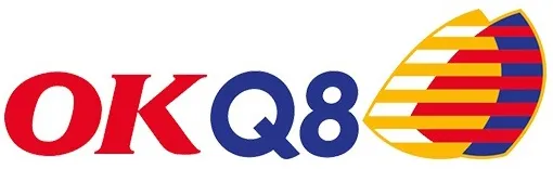 OKQ8-logotyp, ett ledande energiföretag med fokus på drivmedel och hållbara energilösningar.