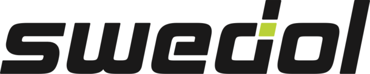 Swedol logotyp med svart text och en grön detalj. Perfekt för bygg, industri och handel.